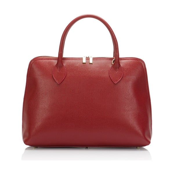 Červená kožená kabelka Massimo Castelli Liana