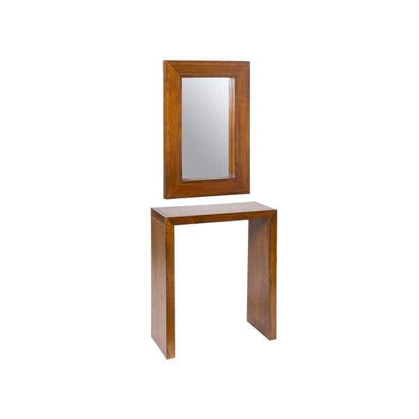 Zrcadlo s konzolovým stolkem ze dřeva mindi Santiago Pons Modern