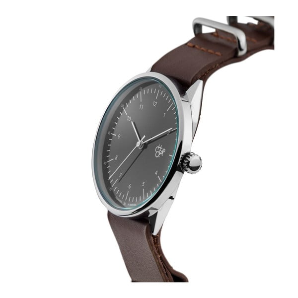 Pruunist nahast rihmaga ja musta numbrimärgiga kell Harold - CHPO-image-2