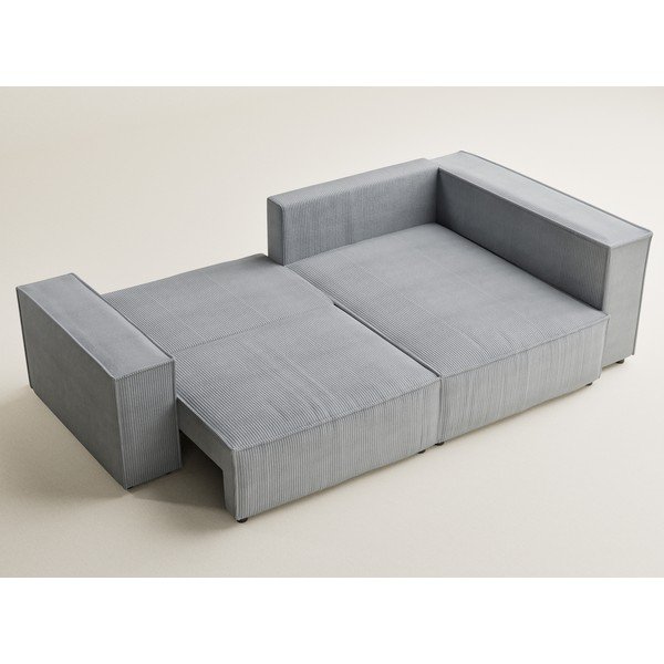 Hall velvetist diivanvoodi/panipaigaga nurgadiivan (parempoolne/L-kujuline) Tonga - Maison de Rêve-image-3