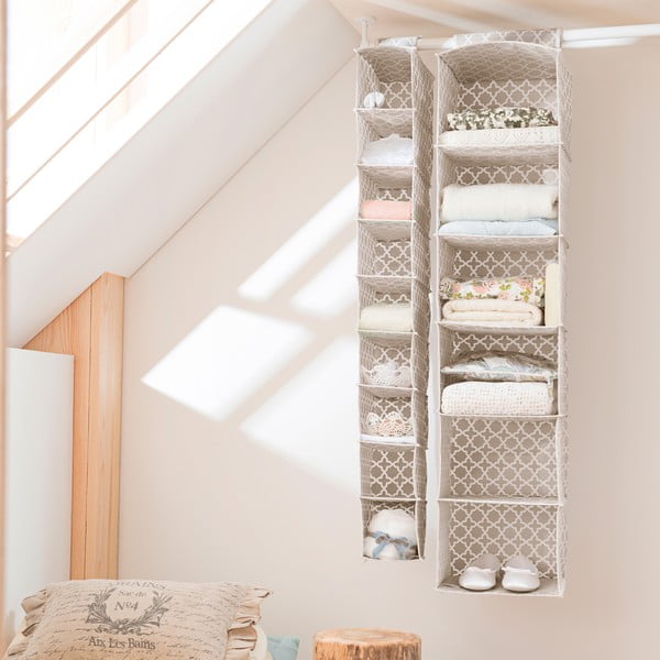 Beeži värvi rippuv organiseerija 9 lahtriga , laius 15 cm Madison - Compactor-image-1