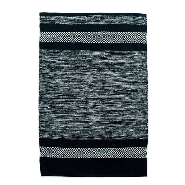 Černobílý koberec Cotton, 70x110 cm