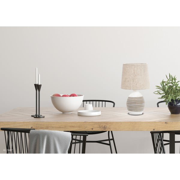 Beež laualamp tekstiilist varjuga (kõrgus 35 cm) Ambon - Candellux Lighting-image-1