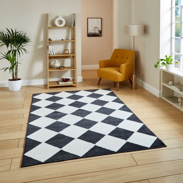 Must-valge pestav vaip 160x230 cm Lyna Charcoal&White - Think Rugs-image-1