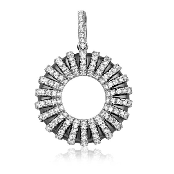 Stříbrný přívěsek s bílými zirkony Swarovski Elements Crystals Circle Bobby