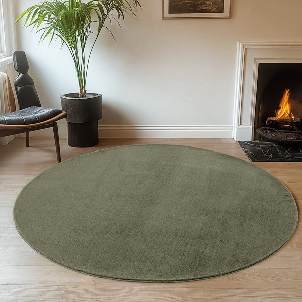 Khaki värvi pestav ümmargune vaip ø 120 cm Joy - Ayyildiz Carpets-image-1