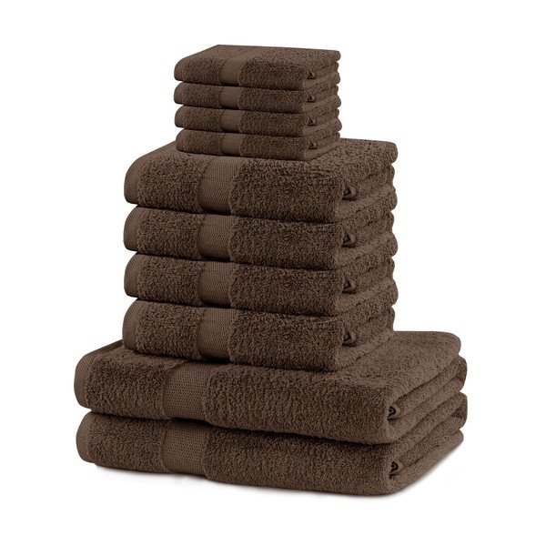 Pruunid froteerätikud 10tk komplektis Marina - DecoKing