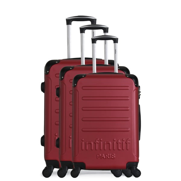 Sada 3 vínová cestovních kufrů na kolečkách Infinitif Horten-A