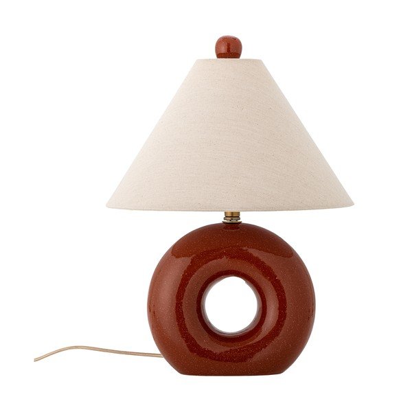 Punane/kreemikas keraamiline laualamp tekstiilist varjuga (kõrgus 42 cm) Panja - Bloomingville