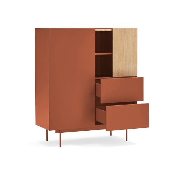 Tellise-puiduvärvi tammedekooriga kõrge kummut 100x120 cm Otto - Teulat-image-3