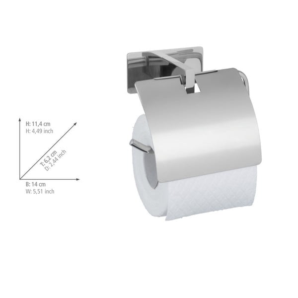 Isekinnituv  roostevabast terasest WC-paberi hoidja, läikiv hõbedane Genova - Wenko-image-4