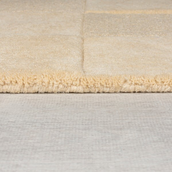 Beež käsitsi kootud villane vaip 240x340 cm Checkerboard - Flair Rugs-image-4