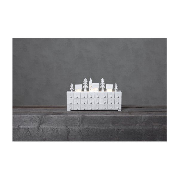 Valge advendikalender tuledega , pikkus 38 cm Yuletide - Star Trading-image-1