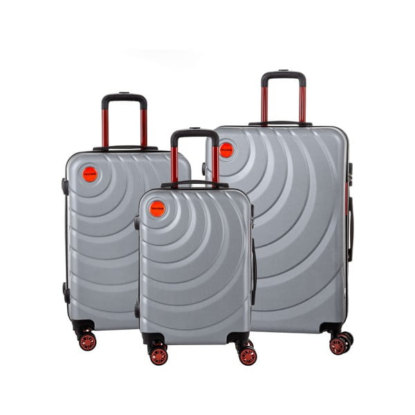 Sada 3 šedých cestovních kufrů Murano Manhattan
