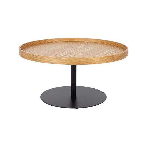 Ümmargune kohvilaud naturaalse tammepuust pealispinnaga, läbimõõduga ø 70 cm Yuri L - White Label