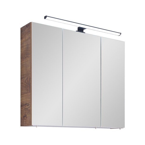 Pruun rippuv vannitoakapp koos peegliga 75x70 cm Set 374 - Pelipal-image-2