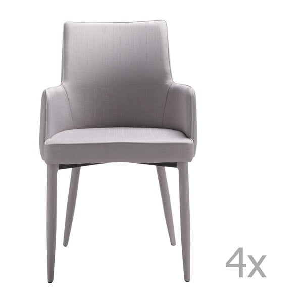 Sada 4 šedých jídelních židlí 13Casa Karl