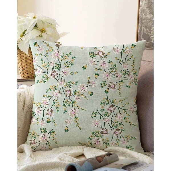 Roheline padjaümbris puuvillase seguga Bloom, 55 x 55 cm - Minimalist Cushion Covers