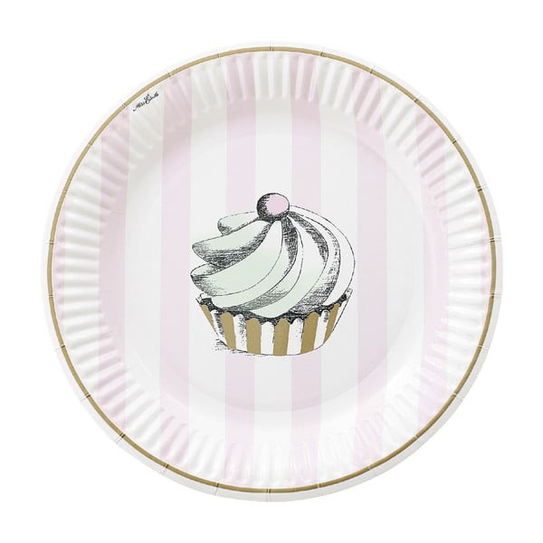 Sada papírových talířů Mini Cupcake, 8 ks