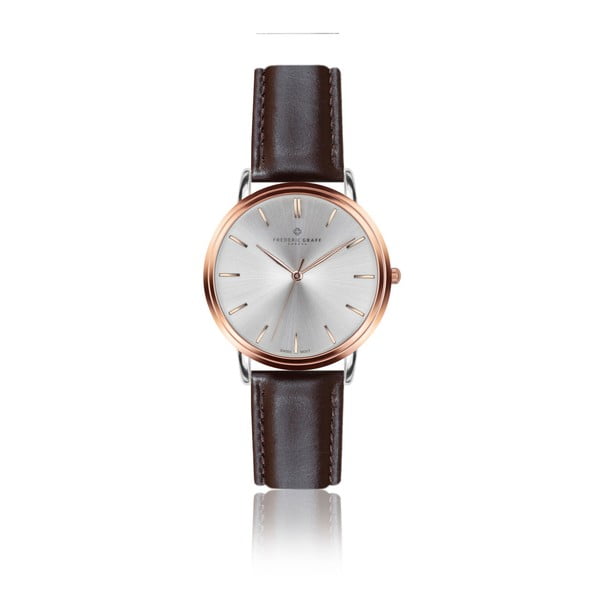 Pánské hodinky s tmavě hnědým páskem z pravé kůže Frederic Graff Rose Breithorn Dark Brown Leather