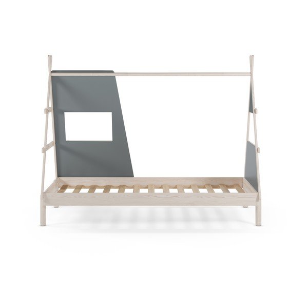 Hallroheline männipuidust laste majavoodi liistudest voodipõhjaga 90x200 cm - Marckeric-image-3