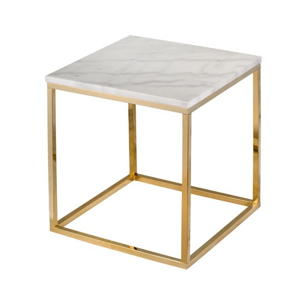 Valge marmorist laud kuldse alusega , 50 x 50 cm Accent - RGE-image-1