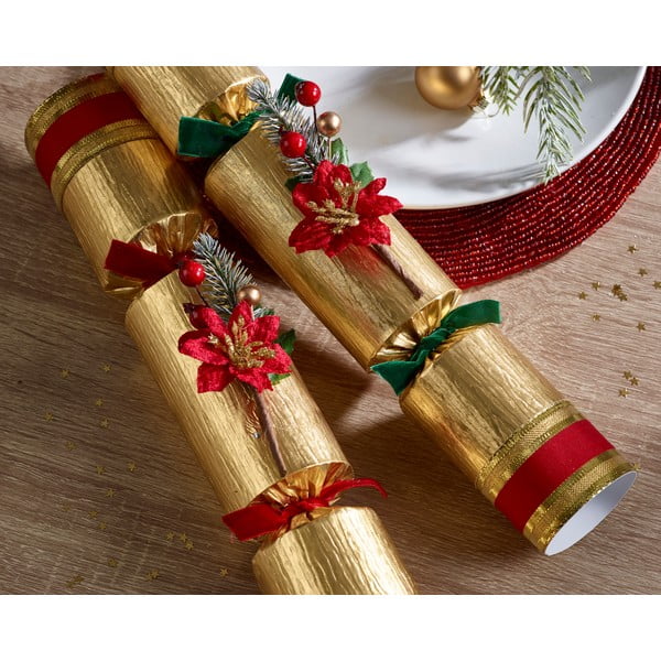 Jõulukrakkerid 6tk komplektis Poinsettia - Robin Reed-image-1