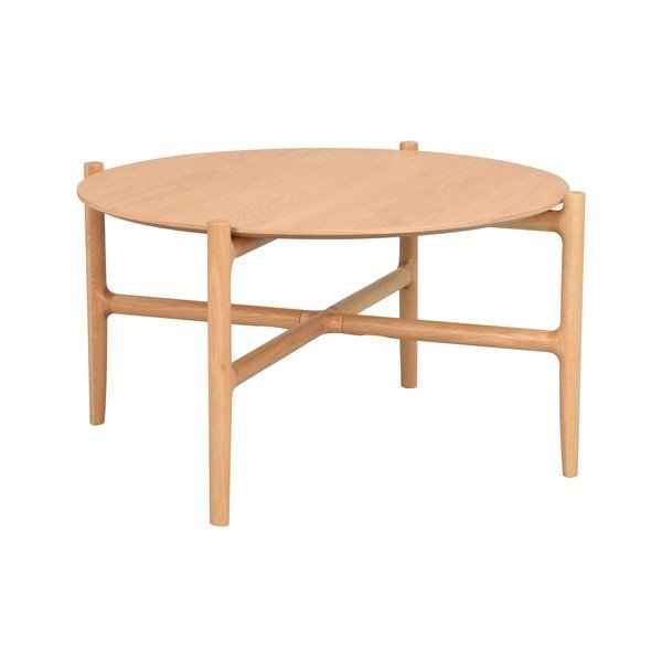 Looduslik tammepuust kohvilaud ø 80 cm Holton - Rowico-image-2
