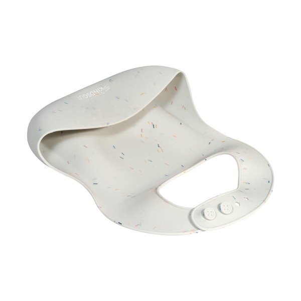 Valge silikoonist rinnatüki tasku Bib Confetti - Kindsgut-image-3