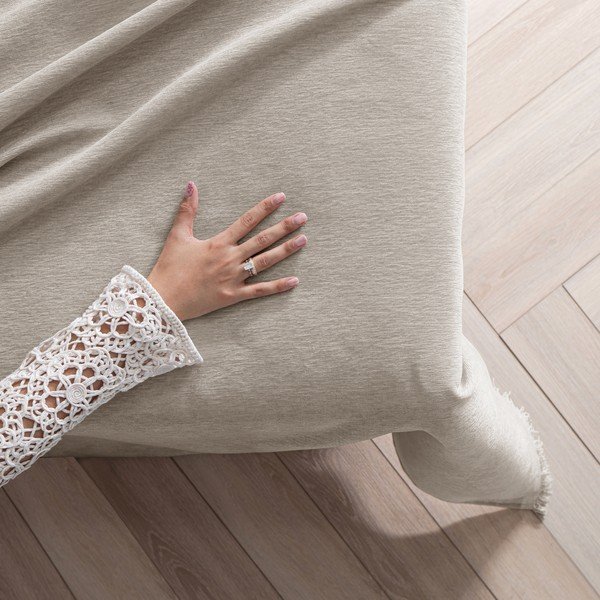 Beež šenillist voodikate 220x240 cm Talo - Filumi-image-3