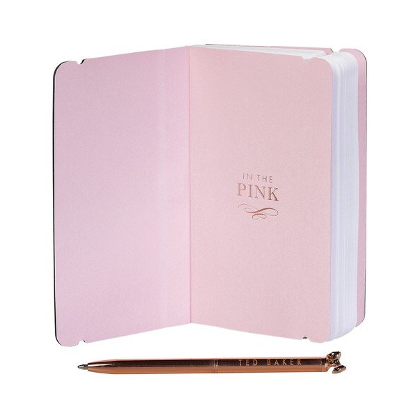 Růžový zápisník s propiskou Ted Baker Bow-image-1