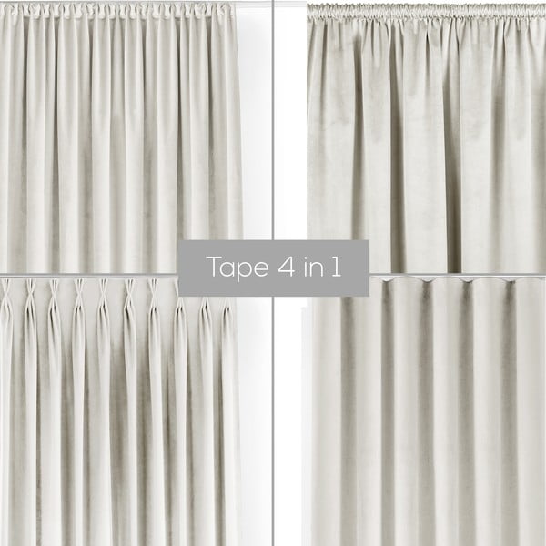 Kreem sametist pimendav kardin 530x250 cm Velto - Filumi-image-1