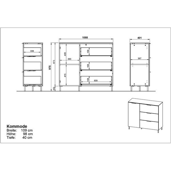 Hall ja beež madal kapp pähklipuust 109x98 cm California - Germania-image-3