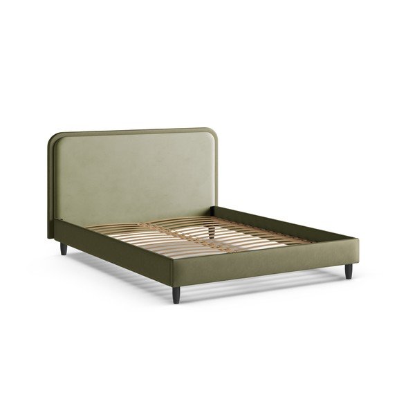 Roheline polsterdatud kaheinimesevoodi koos voodipõhjaga 140x200 cm Aveline - Micadoni-image-2