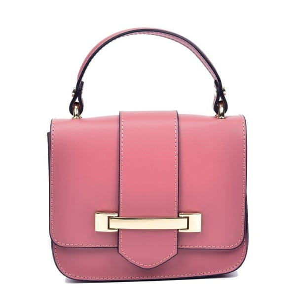 Růžová kožená kabelka do ruky Sofia Cardoni