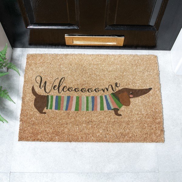 Kookoskiududest matt 40x60 cm Welcome Sausage Dog - Artsy Doormats-image-2