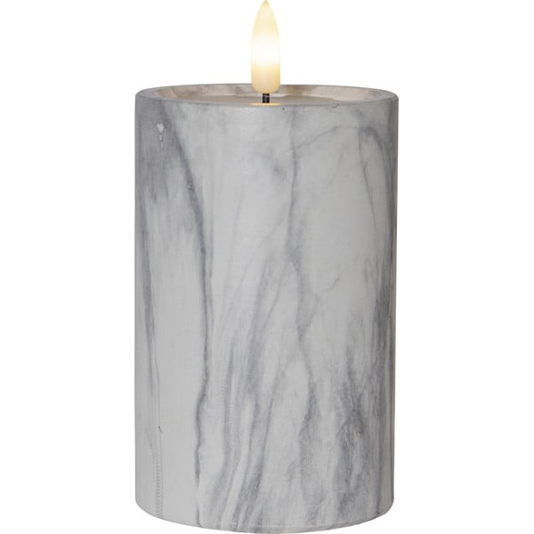 Hall ja valge betoonist LED-küünal, kõrgus 15 cm Flamme Marble - Star Trading
