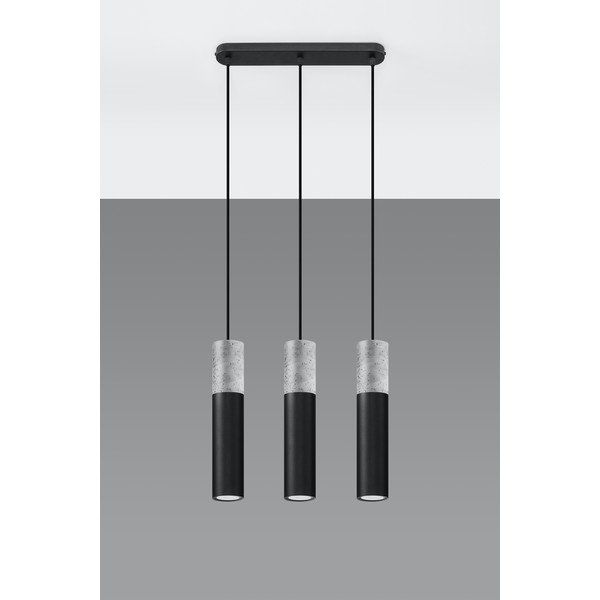 Musta ja halli värvi rippvalgusti, pikkus 40 cm Edo - Sollux-image-3