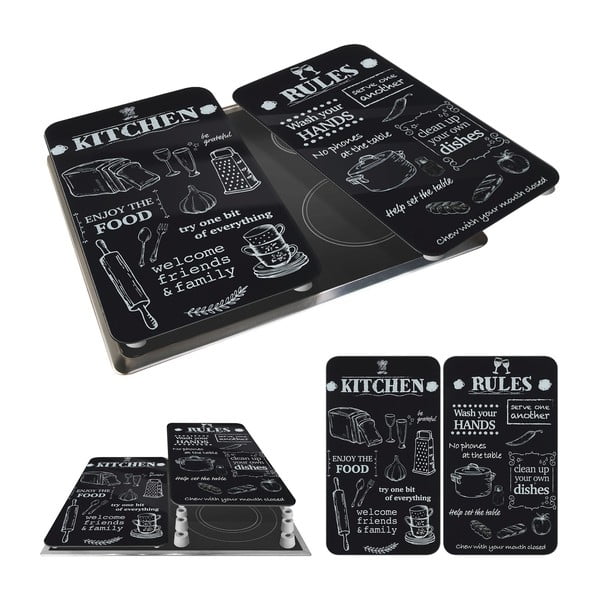 Karastatud klaasist pliidikatted 2tk komplektis 52x30 cm Kitchen Rules - Maximex-image-3