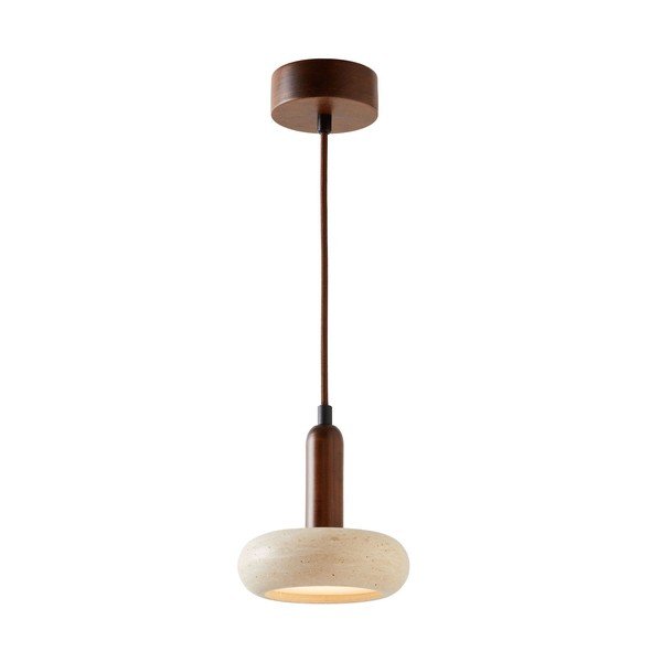 Pruun/beež LED-ripplamp kivist varjuga, ø 15 cm Karo - Opviq lights