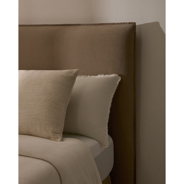 Taupe polsterdatud kaheinimesevoodi 160x200 cm Jaira - Kave Home-image-2