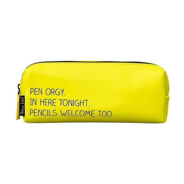 Žluté pouzdro na tužky Happy Jackson Pen Orgy