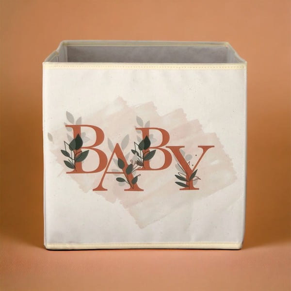 Beež kangast hoiukast 30x30x30 cm - Mioli Decor-image-1