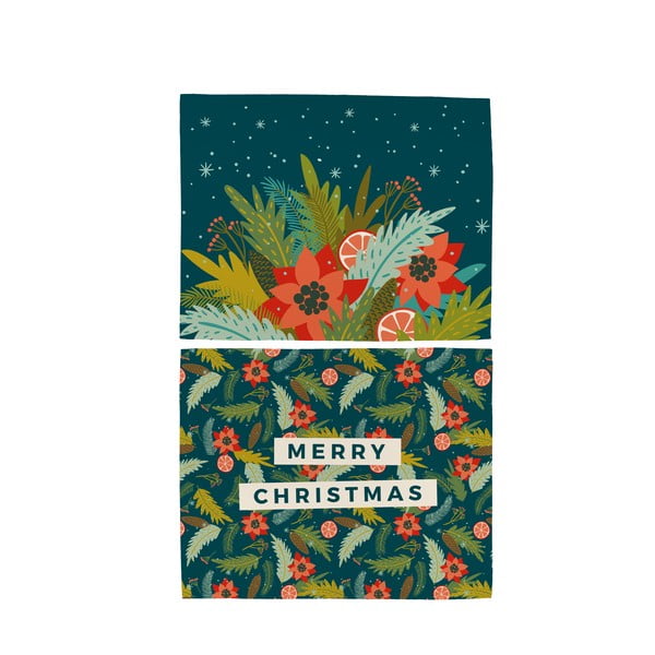 Jõulumotiiviga puuvillased lauamatid, 2tk 45 x 35 cm Happy Merry - Butter Kings