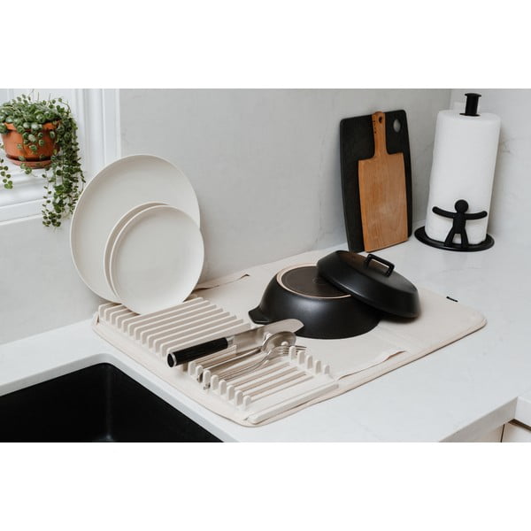 Kreem tekstiil nõudekuivatusrest  61x46 cm Udry – Umbra-image-3