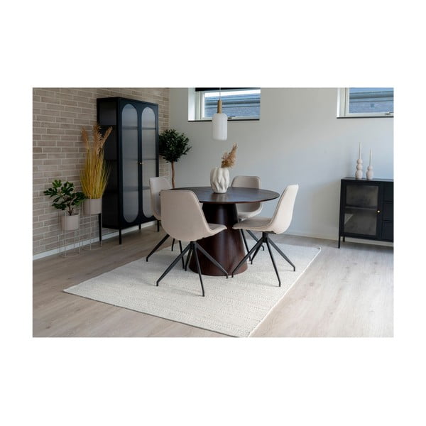 Ümmargune pähklipuu dekooriga söögilaud ø 120 cm Bolton – House Nordic-image-3