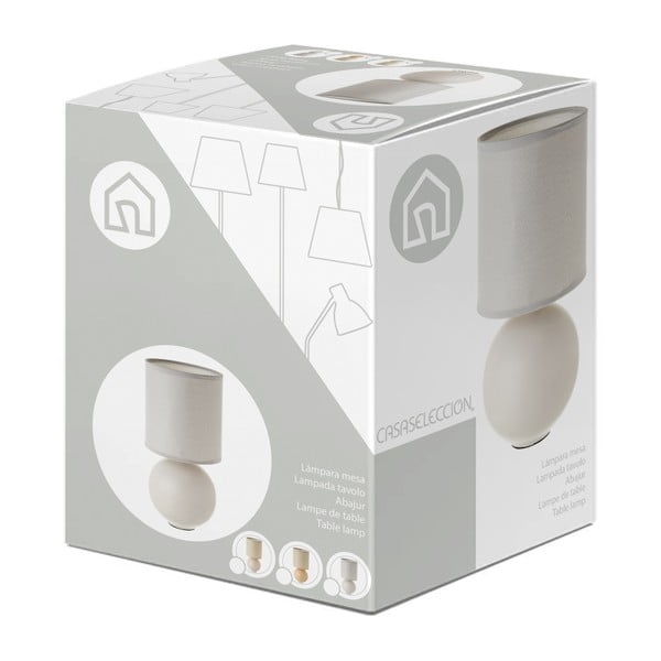 Beež keraamiline laualamp tekstiilvarjundiga (kõrgus 24,5 cm) - Casa Selección-image-4