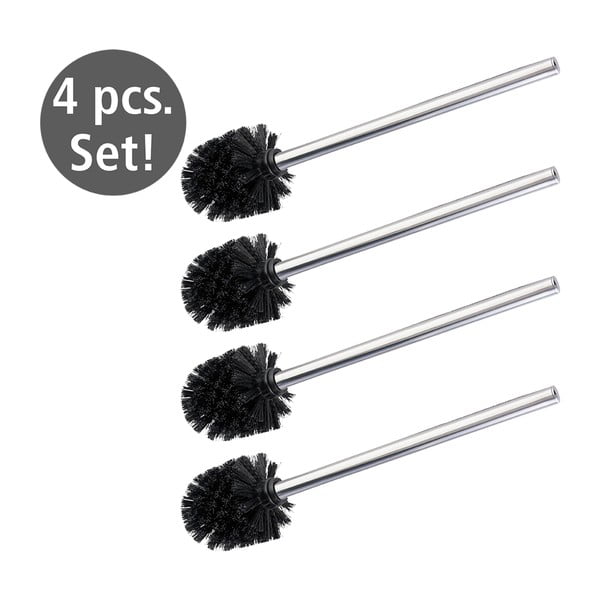 Hõbedased roostevabast terasest WC-harja vahetusharjad, 4 tk komplektis Ø8cm - Wenko