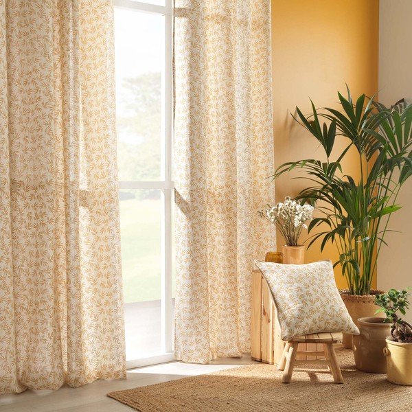 Kollane-valge kardin 140x240 cm Maddy - douceur d'intérieur-image-3