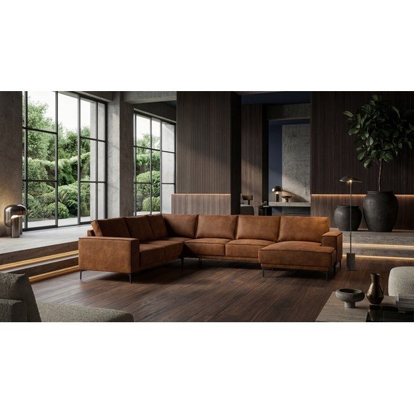 Pruun kunstnahast nurgadiivan (parem nurk/"U") Copenhagen - Scandic-image-1